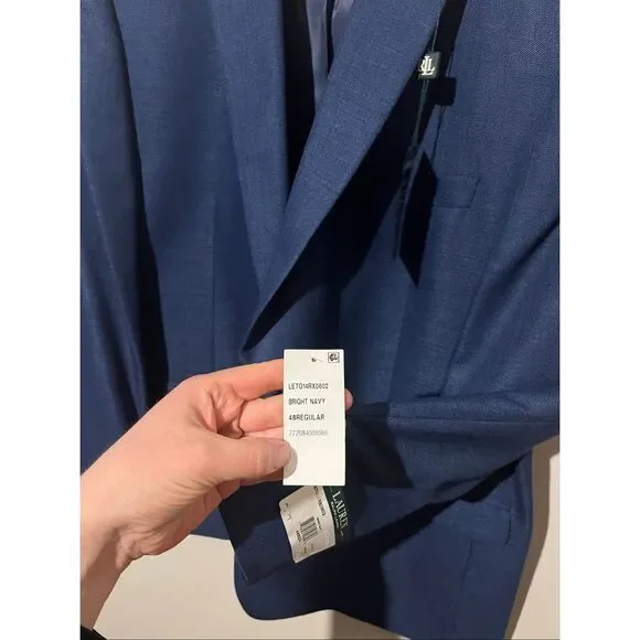 Lauren Ralph Lauren NWT Suit Jacket 48R Bright Navy Ultraflex Blazer Sport Coat - Picture 9 of 9